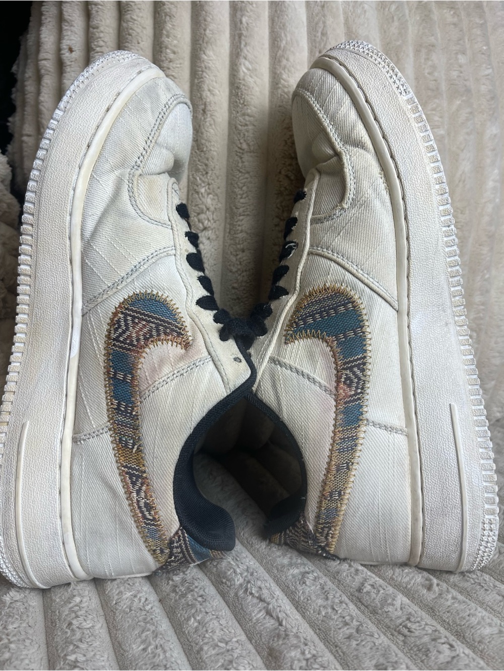 Nike Air Force 1 Low '07 LV8 Custom White Afro Punk Shoes Mens Size 8 Womens 9.5 - Picture 5 of 13